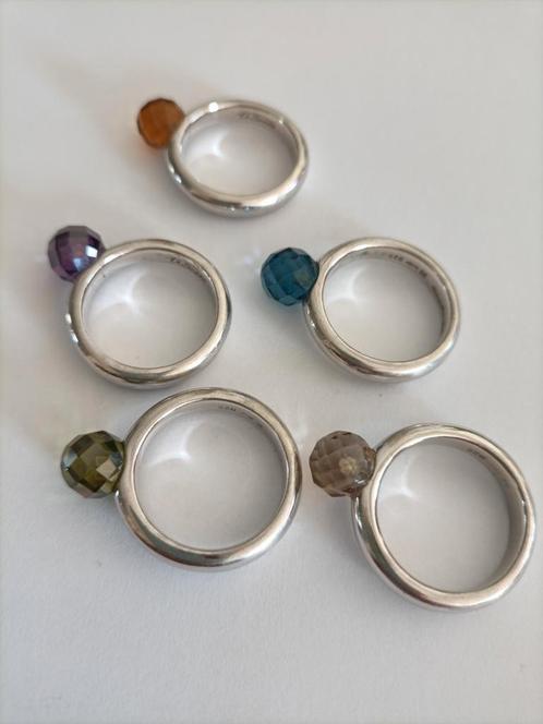 Zilveren ring van Ti Sento met bruine steen maat 56, Sieraden, Tassen en Uiterlijk, Ringen, Zo goed als nieuw, Dame, 17 tot 18
