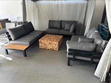 loungeset delen Suns vita aluminium / teak nu 350,- p/deel   beschikbaar voor biedingen