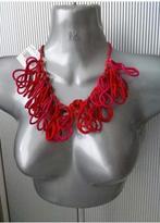 Manouk - ketting met freubels, Sieraden, Tassen en Uiterlijk, Kettingen, Verzenden, Nieuw, Rood, Overige materialen
