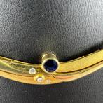 Gouden Ketting | 18k* | 6,64g | saffier+briljant | 386126, Sieraden, Tassen en Uiterlijk, Gebruikt, Ophalen of Verzenden, Met edelsteen