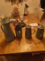 4 Vintage Emaille Kannen - Groen, Antiek en Kunst, Antiek | Emaille, Ophalen of Verzenden