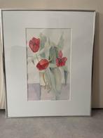 Aquarel met Tulpen in Zilveren Lijst, Ophalen