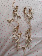 4 Brocante Kerstboom Hangers gewei geweitje hertjes, Ophalen of Verzenden, Zo goed als nieuw