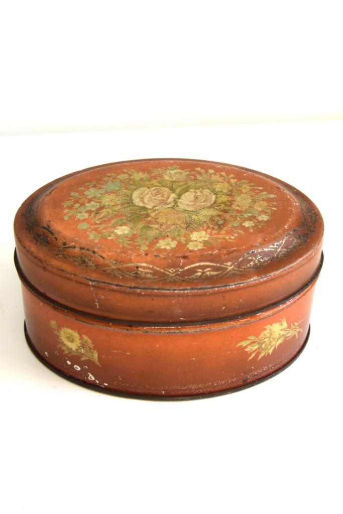 Prachtig oud trommeltje met scharnierend deksel (jaren '50), Antiek en Kunst, Curiosa en Brocante, Ophalen of Verzenden