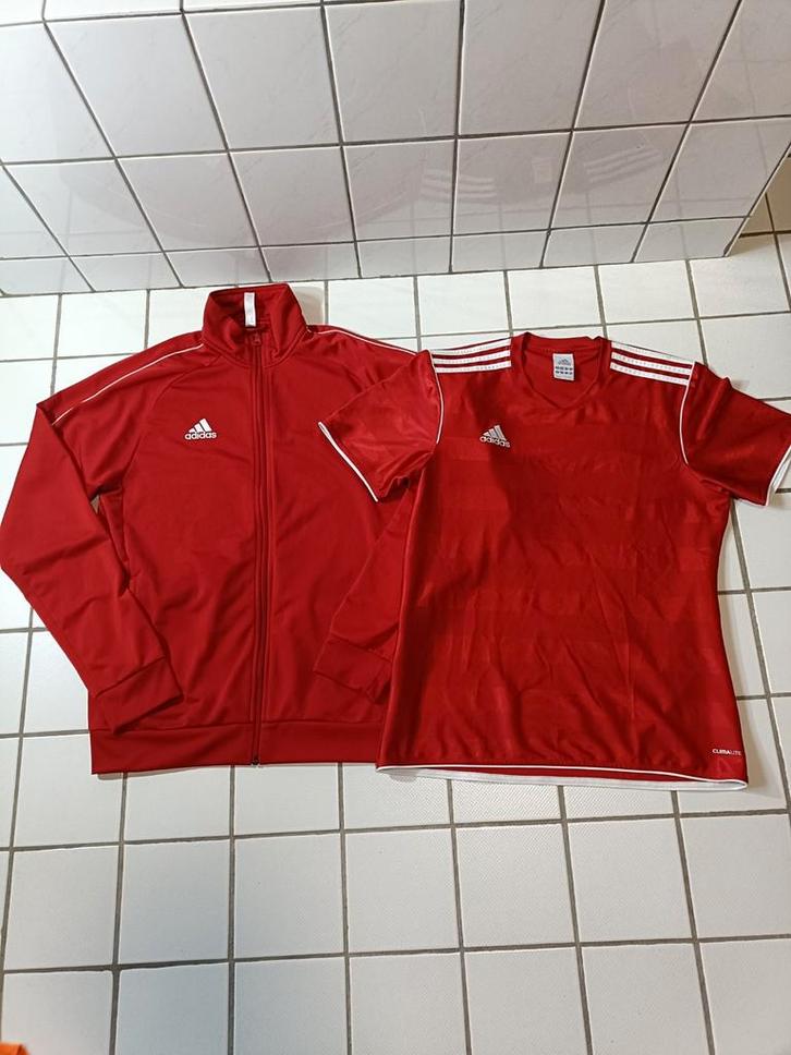(M Setje) Adidas Climacool Tracksuit Vest + Retro Sportshirt, Kleding | Heren, Sportkleding, Zo goed als nieuw, Algemeen, Maat 48/50 (M)