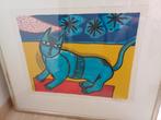 Blauwe kat van corneille, Antiek en Kunst, Kunst | Litho's en Zeefdrukken, Ophalen of Verzenden