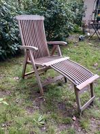 Hardhouten ligbed relaxstoel voor in de tuin, Tuin en Terras, Ligbedden, Gebruikt, Hout, Ophalen