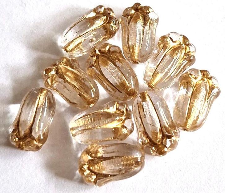 Tsjechische bloem kelk glas kralen 12x8 mm 2, Hobby en Vrije tijd, Kralen en Sieraden maken, Nieuw, Kraal, Verzenden