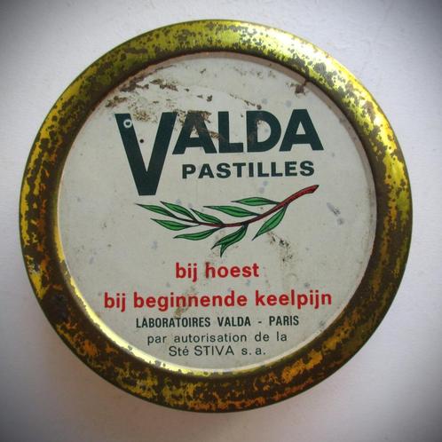 Blik~Valda Pastilles~Antiek Blikje Keeltabletten~Blik~Jaren, Verzamelen, Blikken, Gebruikt, Overige, Overige merken, Ophalen of Verzenden