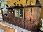 Grote eikenhouten retro kast of wandmeubel, Ophalen, Gebruikt, Met deur(en), Eikenhout