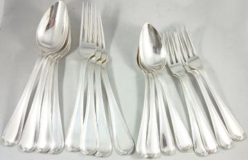 4 couverts en 4 dessertcouverts 925 zilver Rondfilet beschikbaar voor biedingen