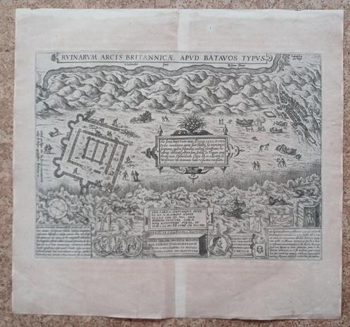 Ortelius Brittenburg / Brittenburgkaart ca. 1581 Katwijk, Boeken, Atlassen en Landkaarten, Gelezen, Landkaart, Nederland, Voor 1800