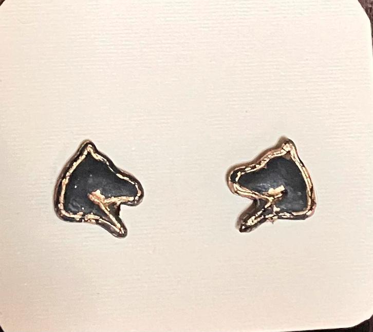 Oorstekers paard, met bladgoud - zwart, Dieren en Toebehoren, Paarden en Pony's | Overige Paardenspullen, Nieuw, Overige soorten