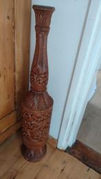 vintage met de hand gesneden teakhouten houten lampvoet, Ophalen of Verzenden