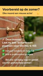 Aanleg van ‘Buitenkraan/Tuinkraan plaatsen.Zomer Actie, Diensten en Vakmensen, Loodgieters en Installateurs, Installatie