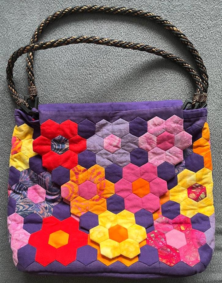 Schoudertas - Stof - Bloemen - Retro ( NIEUW - HANDMADE ), Sieraden, Tassen en Uiterlijk, Tassen | Schoudertassen, Nieuw, Overige merken