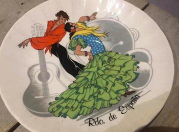 Spaans porseleinen bord Flamenco dansers (15 cm) beschikbaar voor biedingen