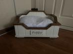 Nooit gebruikte witte houten honden  mand met poppy, Dieren en Toebehoren, Hondenmanden, Ophalen, Zo goed als nieuw, Overige