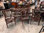 Koloniale café kroeg stoelen kantine toog mancave retro, Gebruikt, Bruin, Koloniaal retro vintage klassiek stamtafel, Ophalen of Verzenden