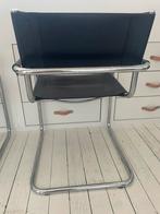 2x Buisframe stoel, zwart leer, model Breuer / Grassi, Ophalen, Gebruikt, Twee, Zwart