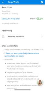 4 Tickets snowworld social deal, Tickets en Kaartjes, Kortingen en Cadeaubonnen, Drie personen of meer, Overige soorten