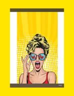 14008 – Popart fotobehang met vrouw en zonnebril swiet   Pop, Verzenden, Minder dan 10 m², Rood