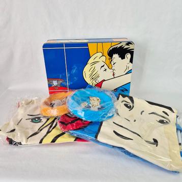 Pop Art set Luc Verschuuren | Blik met 2 x schort & 2 xasbak beschikbaar voor biedingen