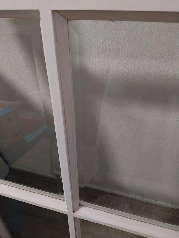 Hardhouten Binnendeur met Facetglas, Doe-het-zelf en Verbouw, Deuren en Horren, Gebruikt, Binnendeur, 200 tot 215 cm, 80 tot 100 cm