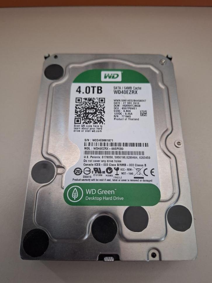 WD Green 4 TB SATA HDD (harde schijf), Computers en Software, Harde schijven, Gebruikt, Desktop, Intern, HDD, SATA, Ophalen of Verzenden