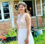 Trouwjurk maat 38/40 met zachte tule rok, Ophalen of Verzenden, Zo goed als nieuw, Wit, Trouwjurk