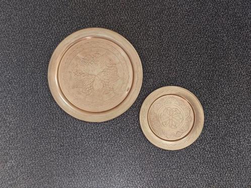 2 x Mooie vintage koperen schalen van 20 + 29 cm, Antiek en Kunst, Antiek | Koper en Brons, Koper, Ophalen of Verzenden
