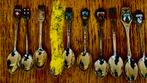 Serie verzilverde Theelepeltjes met wapen, Antiek en Kunst, Curiosa en Brocante, Ophalen of Verzenden