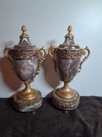 Empire Stijl Klokkenstel Marmer, Antiek en Kunst, Antiek | Klokken, Ophalen of Verzenden