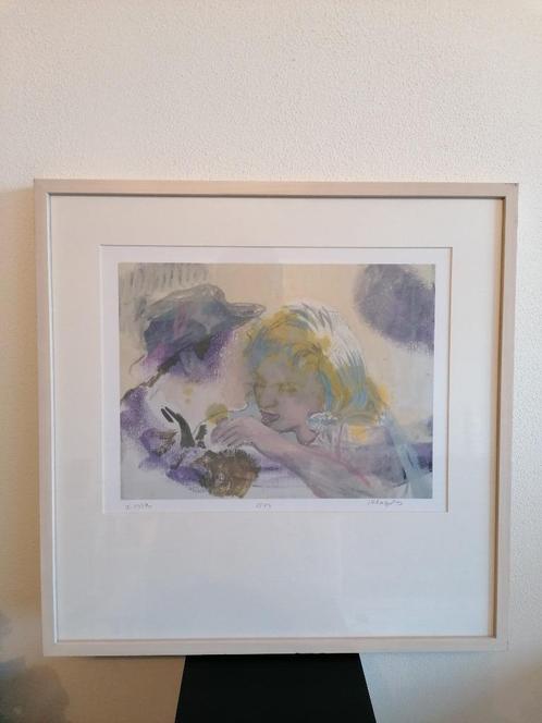 Verliefd Stel Viviane Klagsbrun Zeefdruk Gesigneerd, Antiek en Kunst, Kunst | Litho's en Zeefdrukken, Ophalen of Verzenden