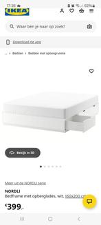 IKEA Nordli bedombouw 160x200 + 2 matrassen (80x200), Ophalen, Tweepersoons, Zo goed als nieuw, Bedbodem