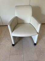 Leolux Quantissimo fauteuil op wielen, Ophalen, Wit, Leer, Zo goed als nieuw