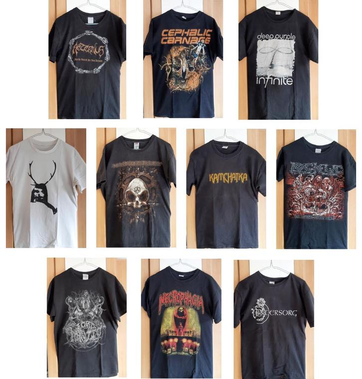 Div. shirts metal/rock (Deep Purple, Hypocrisy, Lock Up e.a), Kleding | Dames, T-shirts, Gedragen, Maat 38/40 (M), Zwart, Korte mouw