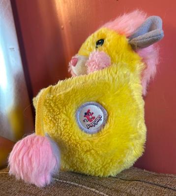 Vintage Popple, Geel met Roze/Paars Haar, 1986 beschikbaar voor biedingen