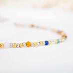 Ketting met goud- en zilverkleurige kralen en edelstenen, Nieuw, Ophalen of Verzenden, Steen of Mineraal, Met edelsteen