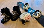 Snowboard set: board, bindingen, schoenen, helm + tassen, Sport en Fitness, Snowboarden, Ophalen, Gebruikt, Board