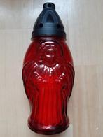 Rood graflicht kaars herdenkingslicht grafkaars glas engel, Ophalen, Overige materialen, Zo goed als nieuw, Minder dan 25 cm