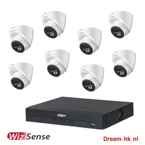 4MP Dahua Full color WizSense IP POE set/NVR+8x camera, Audio, Tv en Foto, Videobewaking, Nieuw, Buitencamera, Ophalen of Verzenden