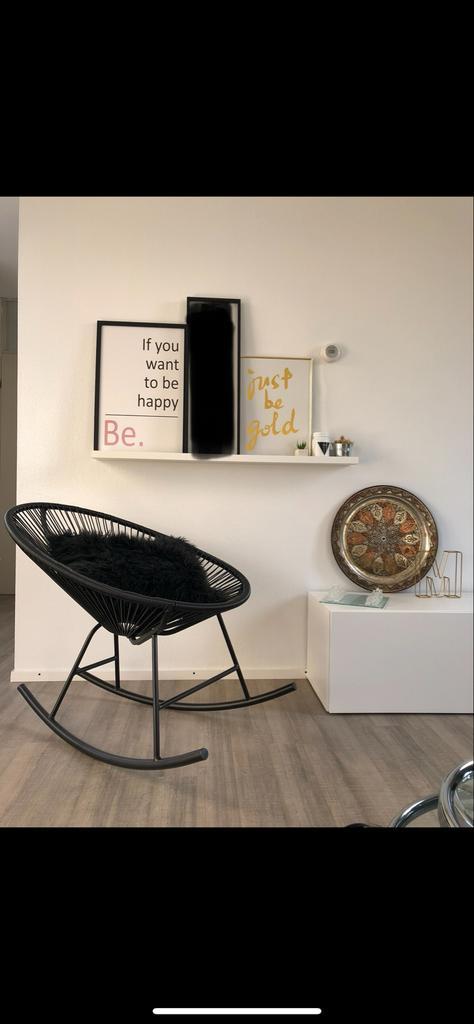 Zwarte Loods 5 Schommelstoel - Zo Goed Als Nieuw!, Huis en Inrichting, Stoelen, Zo goed als nieuw, Eén, Metaal, Zwart, Ophalen