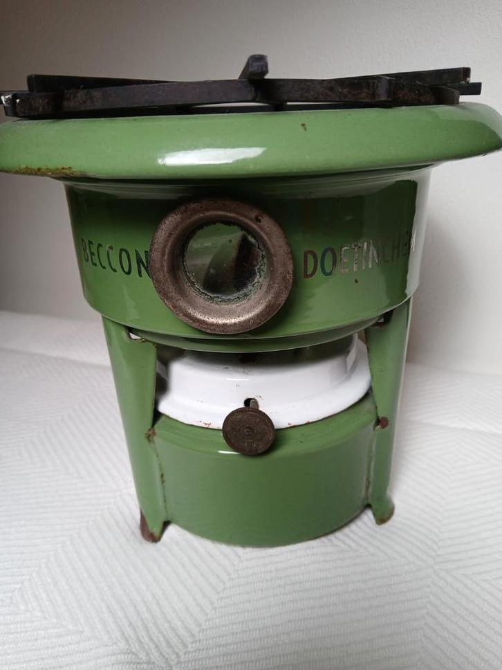 Vintage Becon Doetinchem Petroleumstel - Reseda Groen, Antiek en Kunst, Antiek | Emaille, Ophalen of Verzenden