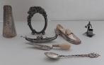 Zilver miniatuur, fotolijst, troffel, tonnenbouwer, schoen,, Ophalen, Zilver