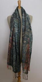 Mooie groene pashmina batik print sjaal, Verzenden, Zo goed als nieuw, Maat 42/44 (L), Sjaal