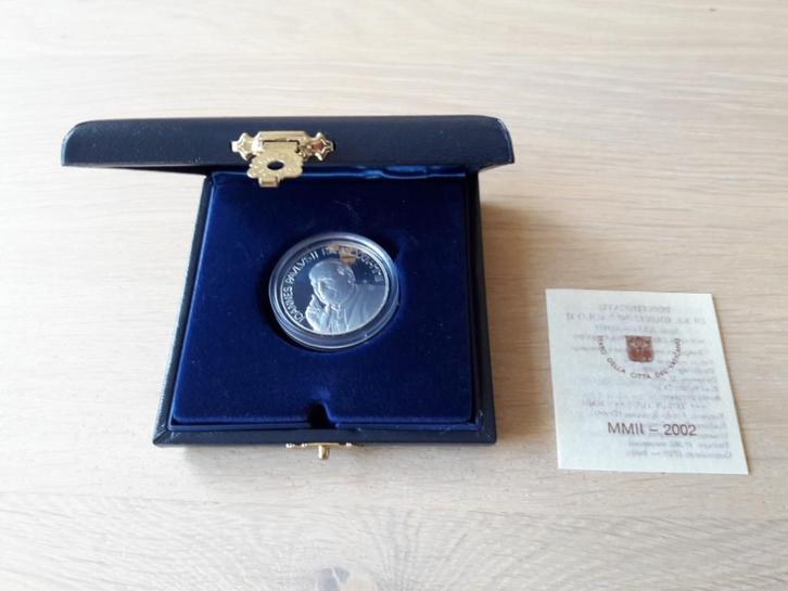 VATICAAN 5 euro gedenkmunt 2002; PROOF zilver, Postzegels en Munten, Munten | Europa | Euromunten, Setje, 5 euro, Vaticaanstad