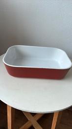 Hema oven schaal rood wit steen 25 cm, Ophalen of Verzenden, Gebruikt