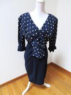 V58 CARRE PARIS aparte jurk blauw maat 42 = 38/40 Ned, Kleding | Dames, Jurken, Maat 38/40 (M), Blauw, Ophalen of Verzenden, Onder de knie