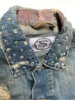 Swish Jeans destroyed studded jeans jack, spijkerjas, Blauw, Maat 38/40 (M), Ophalen of Verzenden, Swish Jeans